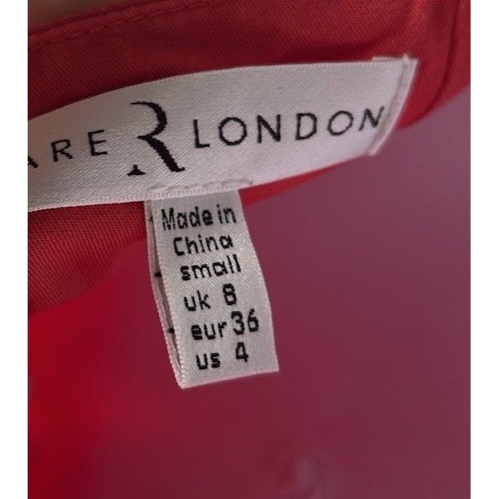 Rare London Red bow back Mini Dress Size 4 Flirty Skater - Picture 9 of 11